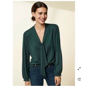 Amour Vert Elias Tie Neck Top  - Size Small